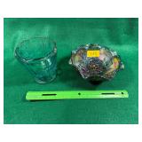 Amethyst blue carnival glass and misc carnival