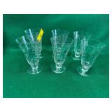Set of 6 Libbey Rock Sharpe Chrystal glasses