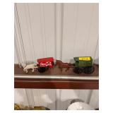 Cast iron horse and wagon ONE DAMAGED