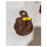 Antique well pulley