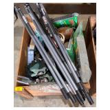 Crate of misc work gloves, telescoping handles