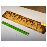Vintage National metal sign