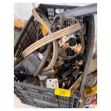 Box of misc outlets, plugs, cords etc