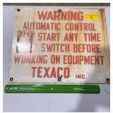 Porcelain Texaco oil field sign