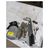 Paint sprayer, vise grips, misc