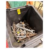 Bucket with misc tools sockets and wrenches