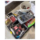 Lot of misc tools, safety glasses, bits, hardware