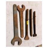 Large wrenches and jack hammer bits