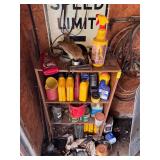 Shelf w Misc Oil & Shop Items