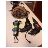 2 Drills, Grinder, Skillsaw - All Working