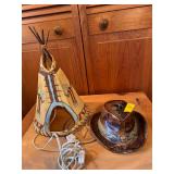 Teepee Light and Cowboy Hat Birdhouse