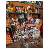 2 Metal 4 Tier Shelves & Contents