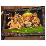Dogs Playing Pool Tapestry