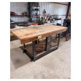 Craftsman shop table with power and vice 6x3'