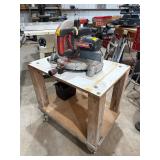 Craftsman compound miter saw on rolling stand work