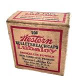 Vintage Western Bullet Breach Caps Lubaloy B.B. Caps One Piece Full Box	146070