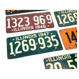 7pc 1940s Illinois Soybean Fiberboard License Plate Lot 1943-1948	146127