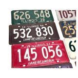 11pc 1930s/1950s/1960s Illinois Licenses Plate Lot Metal	146128