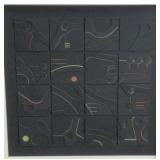 <b>Ted Gall Attributed</b> Abstract Geometric Relief Art, Framed 18.25' <b>Ted Gall Attributed</b> Abstract Geometric Relief Art, Framed 18.25'