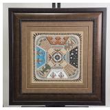 Herbert Ben Sr. Navajo Sandpainting Art: Authentic Native American Framed Herbert Ben Sr. Navajo Sandpainting Art: Authentic Native American Framed
