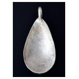 Zuni Effie Calavaza Silver Turquoise Snake Teardrop Pendant Native American Zuni Effie Calavaza Silver Turquoise Snake Teardrop Pendant Native American