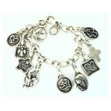 Lot of 2 Vintage Sterling Silver Charm Bracelets, 101.77g Total Weight Lot of 2 Vintage Sterling Silver Charm Bracelets, 101.77g Total Weight