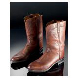 Lucchese 2000 Roper Cowboy Boots Size 10D Brown Leather Excellent Condition Lucchese 2000 Roper Cowboy Boots Size 10D Brown Leather Excellent Condition