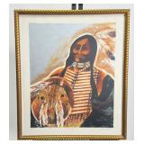 Jim Prindiville Sioux Native American Lithograph Print Signed #48/150 Jim Prindiville Sioux Native American Lithograph Print Signed #48/150