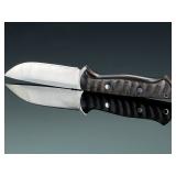 Bark River Knives A-2 Fixed Blade Bushcraft Knife with Leather Sheath Bark River Knives A-2 Fixed Blade Bushcraft Knife with Leather Sheath