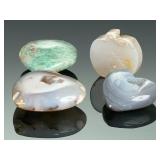 Natural Stone Carvings: Agate Hearts, Geode Heart, Dendritic Agate & Amazonite Apple Natural Stone Carvings: Agate Hearts, Geode Heart, Dendritic Agate & Amazonite Apple