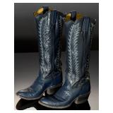 Tony Lama Women's Blue Smooth Ostrich Western Boots Size 4B Tony Lama Women's Blue Smooth Ostrich Western Boots Size 4B
