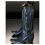 Tony Lama Women's Blue Smooth Ostrich Western Boots Size 4B Tony Lama Women's Blue Smooth Ostrich Western Boots Size 4B