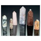 Lot of 6 Natural Stone Obelisks Towers: Quartz, Agate, Jasper Mineral Collection Lot of 6 Natural Stone Obelisks Towers: Quartz, Agate, Jasper Mineral Collection