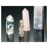 Lot of 6 Natural Stone Obelisks Towers: Quartz, Agate, Jasper Mineral Collection Lot of 6 Natural Stone Obelisks Towers: Quartz, Agate, Jasper Mineral Collection