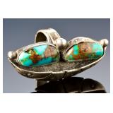 Navajo Silver Turquoise Shadowbox Ring Sz 5.5 Native American Jewelry 10.32g Navajo Silver Turquoise Shadowbox Ring Sz 5.5 Native American Jewelry 10.32g