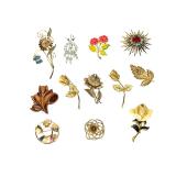 12 Vintage Brooches Pins: Eggert Sterling, Renoir, Sarah Coventry, Floral Styles 12 Vintage Brooches Pins: Eggert Sterling, Renoir, Sarah Coventry, Floral Styles