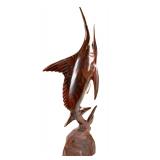 Hand-Carved Ironwood Marlin Sculpture - Dynamic Marine Art Display Hand-Carved Ironwood Marlin Sculpture - Dynamic Marine Art Display