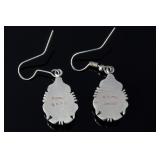 Navajo Marie Bahe Turquoise Sterling Silver Teardrop Native American Earrings Navajo Marie Bahe Turquoise Sterling Silver Teardrop Native American Earrings