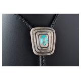 Vintage Native American Style Turquoise Thunderbird Bolo Tie - 37in Length Vintage Native American Style Turquoise Thunderbird Bolo Tie - 37in Length