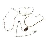 Vintage Native American Southwest Sterling Silver & Stone Necklaces (4) Vintage Native American Southwest Sterling Silver & Stone Necklaces (4)