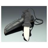 Cutco 5718 Drop Point Hunting Knife w/ Serrated Edge & Leather Sheath, USA Cutco 5718 Drop Point Hunting Knife w/ Serrated Edge & Leather Sheath, USA