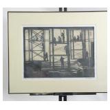 Lita Gaber 'Window Ballet' AP Lithograph, Signed, Construction Scene Lita Gaber 'Window Ballet' AP Lithograph, Signed, Construction Scene