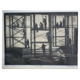 Lita Gaber 'Window Ballet' AP Lithograph, signed, Construction Scene Lita Gaber 'Window Ballet' AP Lithograph, signed, Construction Scene