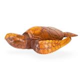 Hand Carved Wood Sea Turtle Sculpture, Folk Art, Marine Decor, 19.72' Hand Carved Wood Sea Turtle Sculpture, Folk Art, Marine Decor, 19.72'