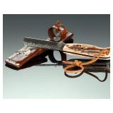 Custom Handmade Knife w/ Antler Handle & AJ Harrover Leather Sheath Custom Handmade Knife w/ Antler Handle & AJ Harrover Leather Sheath