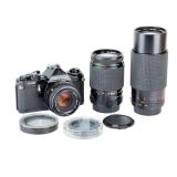Pentax ME 35mm SLR Film Camera Body w/ 3 Lenses: 50mm, 80-200mm, 135mm Pentax ME 35mm SLR Film Camera Body w/ 3 Lenses: 50mm, 80-200mm, 135mm
