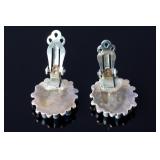 Vintage Zuni Petit Point Turquoise Cluster Clip-On Earrings Sterling Silver Vintage Zuni Petit Point Turquoise Cluster Clip-On Earrings Sterling Silver