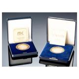 Rare German 999 Fine Silver Christmas Medals 1988/1989, Medaillen Kunst Rare German 999 Fine Silver Christmas Medals 1988/1989, Medaillen Kunst