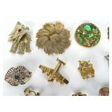 Vintage Brooch Lot: Monet, Beau Sterling, Figural & Rhinestone Pins (12 Pcs) Vintage Brooch Lot: Monet, Beau Sterling, Figural & Rhinestone Pins (12 Pcs)