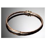 Italian 925 Sterling & 1/20th 14K Gold Filled Cable Bracelet Bangle Italian 925 Sterling & 1/20th 14K Gold Filled Cable Bracelet Bangle